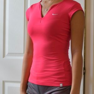 Pink Nike Dri-Fit Short Sleeve Shirt